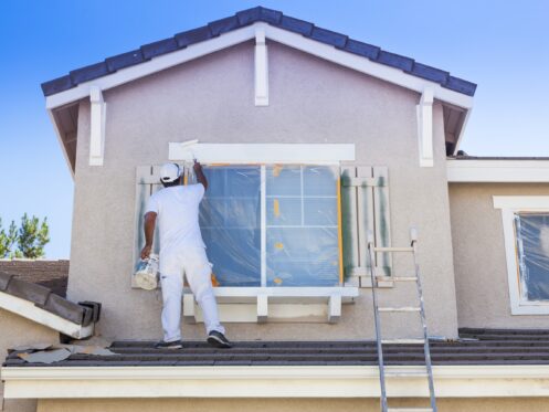Stucco house painting
